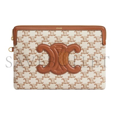 CELINE SMALL POUCH WITH STRAP CUIR TRIOMPHE 10J502FCU.01BC (25*17.5*1cm)